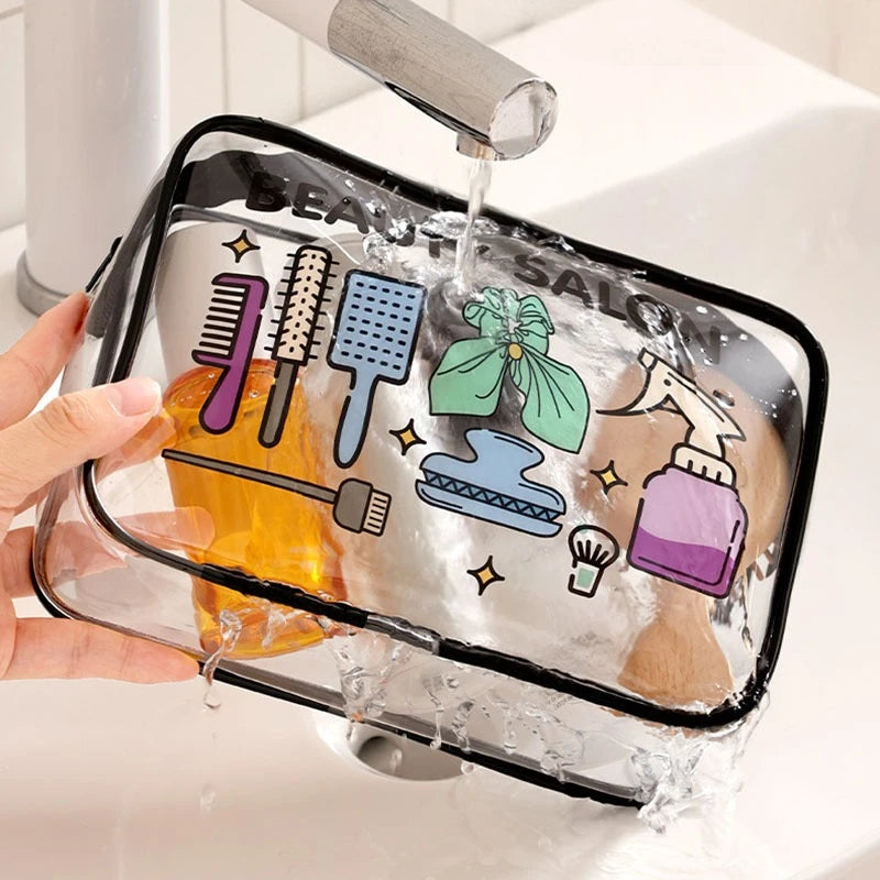 Trousse de maquillage transparente et étanche