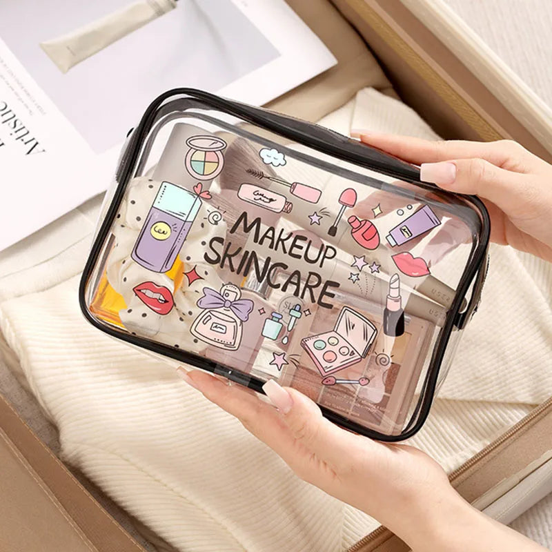 Trousse de maquillage transparente et étanche
