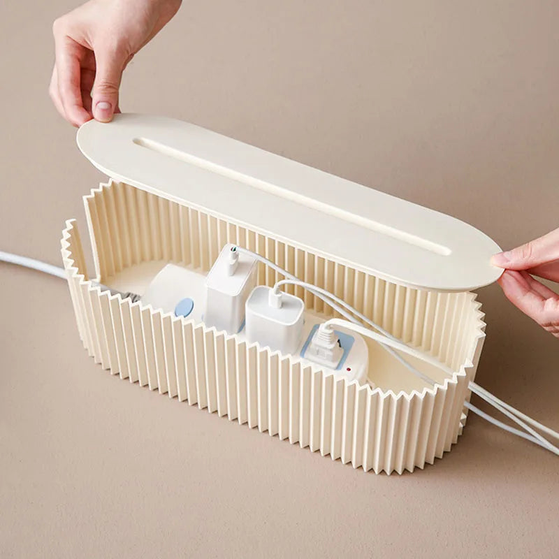 Boîte rangement câbles et chargeurs – bureau et maison, anti-poussière