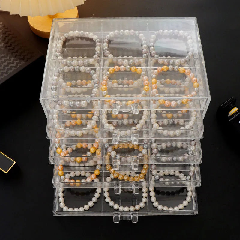 Organiseur à bijoux transparent à 5 tiroirs