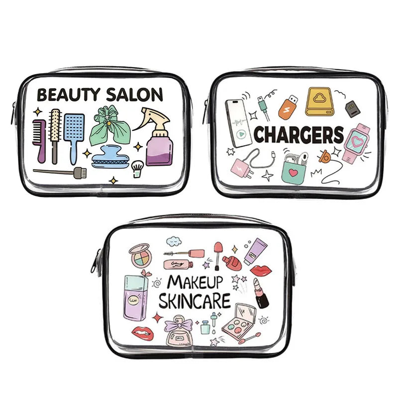 Trousse de maquillage transparente et étanche