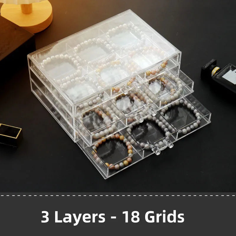 Organiseur à bijoux transparent à 5 tiroirs