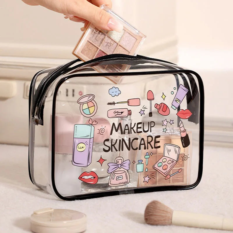 Trousse de maquillage transparente et étanche