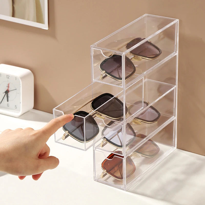 Organiseur transparent pour lunettes anti-poussière