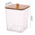 Boîte de rangement pour lessive et coton avec couvercle en bambou