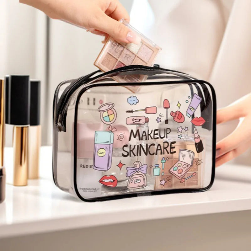 Trousse de maquillage transparente et étanche