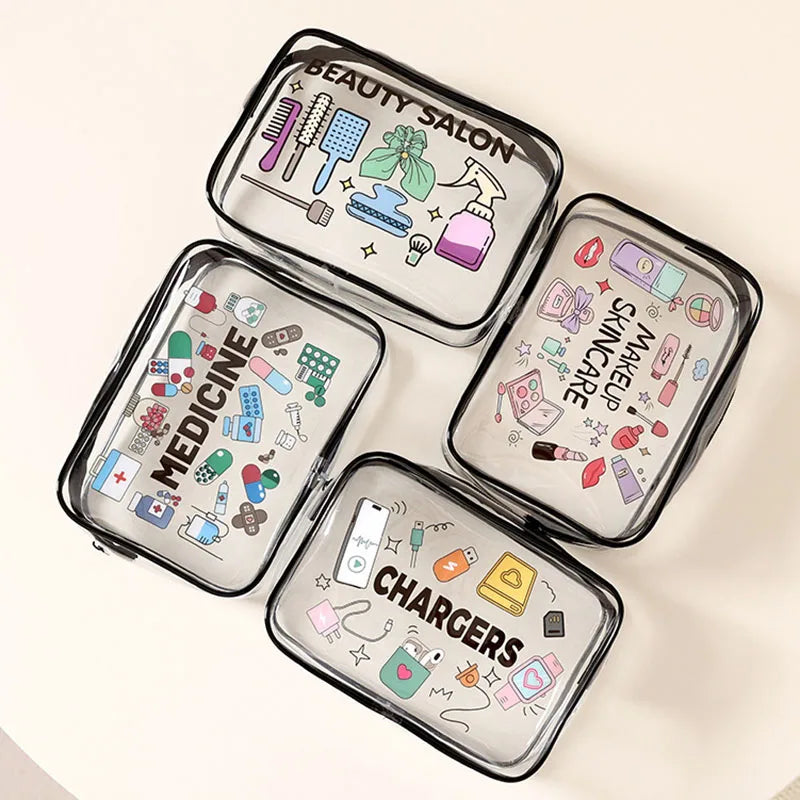 Trousse de maquillage transparente et étanche