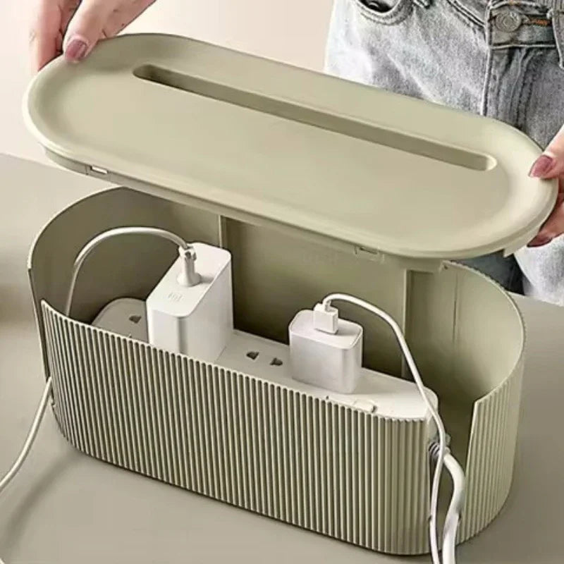 Boîte Cache-Câbles Design – Organisateur de Multiprise & Support Routeur WiFi